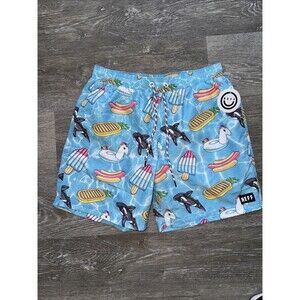 NEFF Unicorn Popsicles Hotdogs Pool Swim Trunks Mens Sz Sm Swim Shorts New